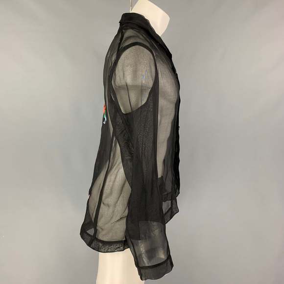 WALTER VAN BEIRENDONCK SS 16 Black Multi-Color Silk Jacket - Picture 2 of 6